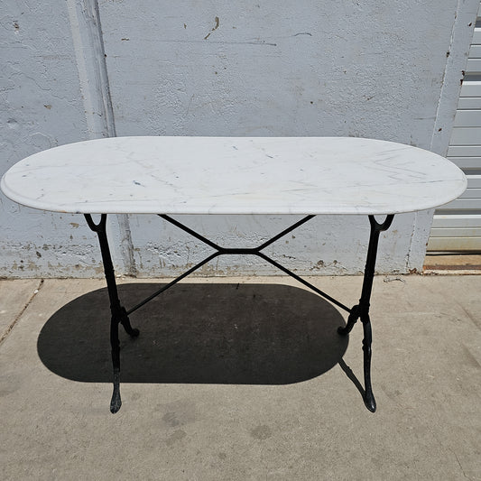 Marble Top Bistro Table with Iron Base