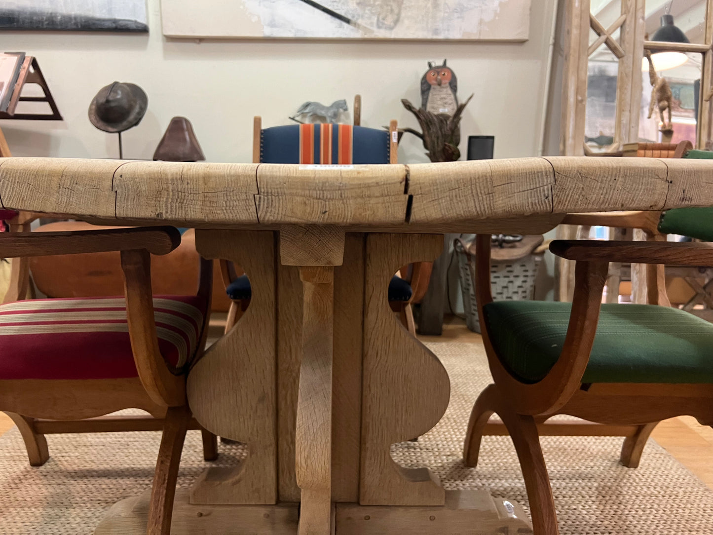 Round French Oak Dining Table