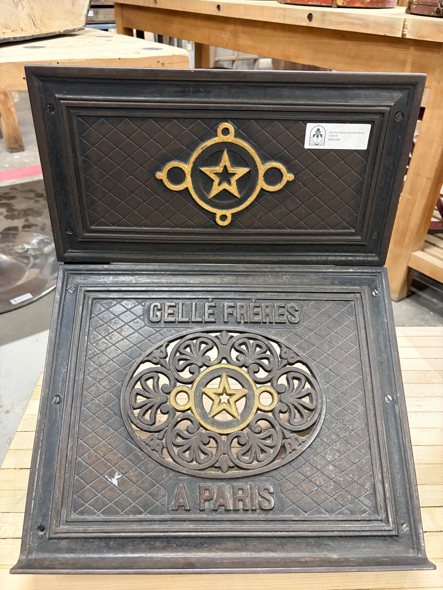 Iron Paris Book Stand/Footrest