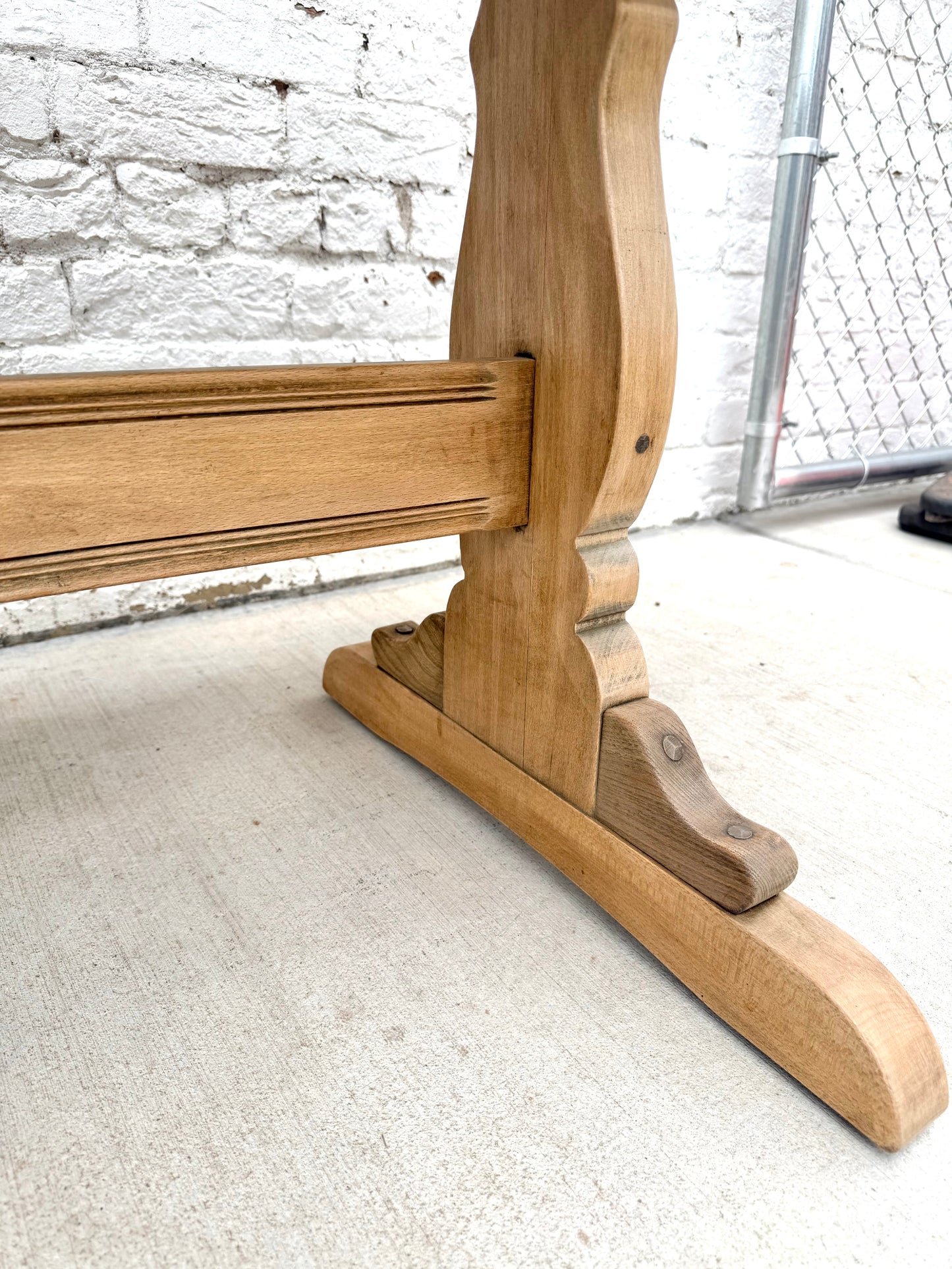 Stripped Oak English Trestle Table