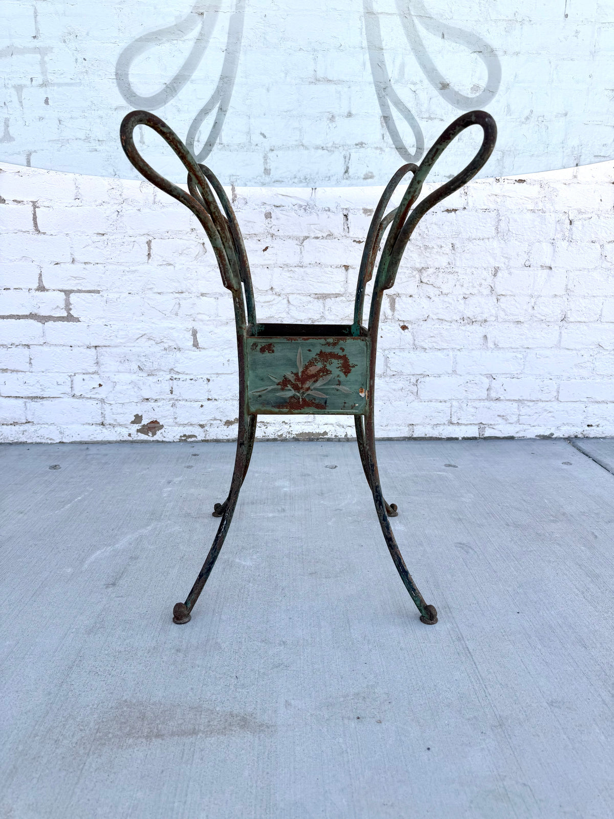 French Glass Top Garden Table