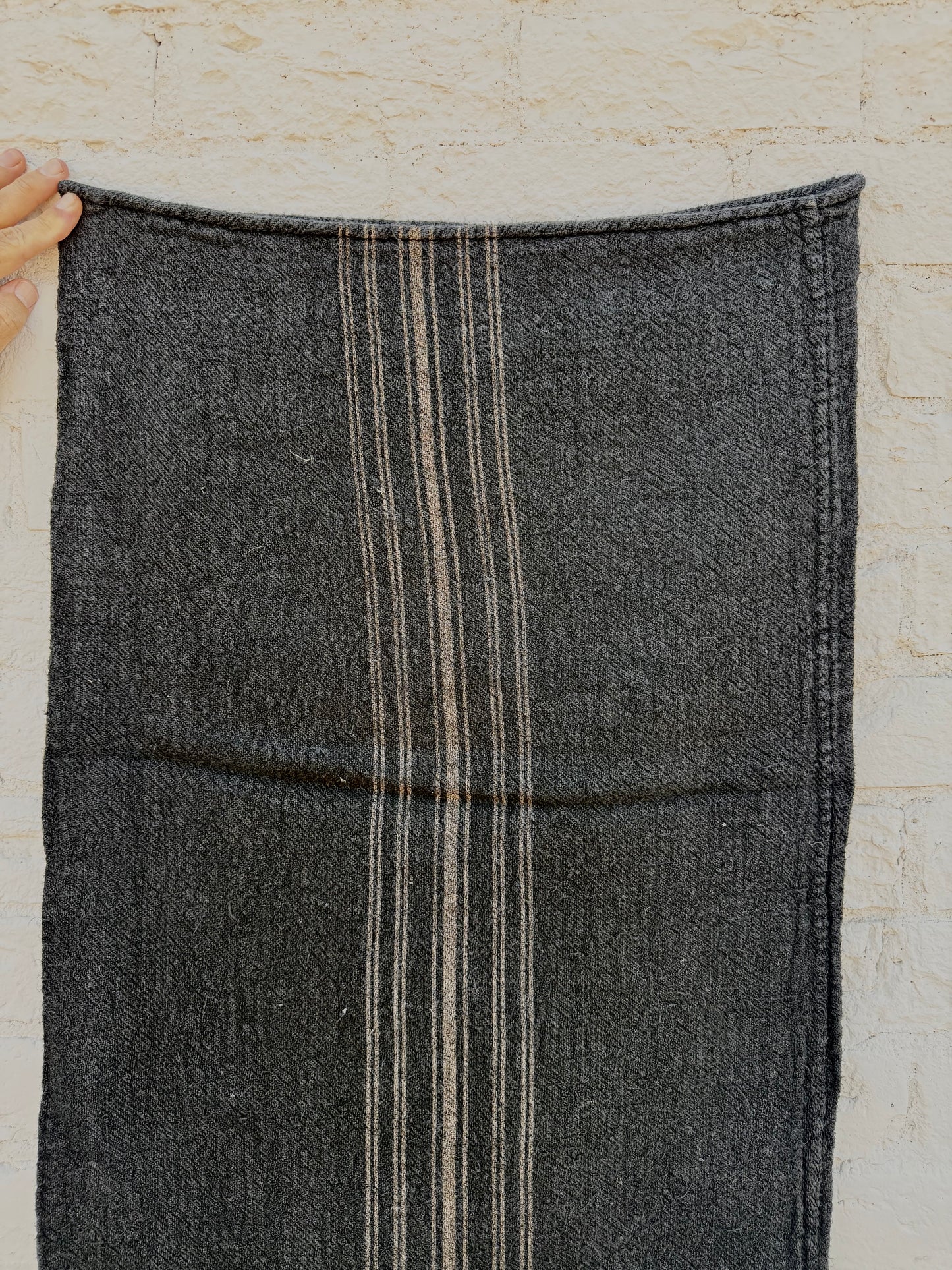 Black Striped French Grain Sack
