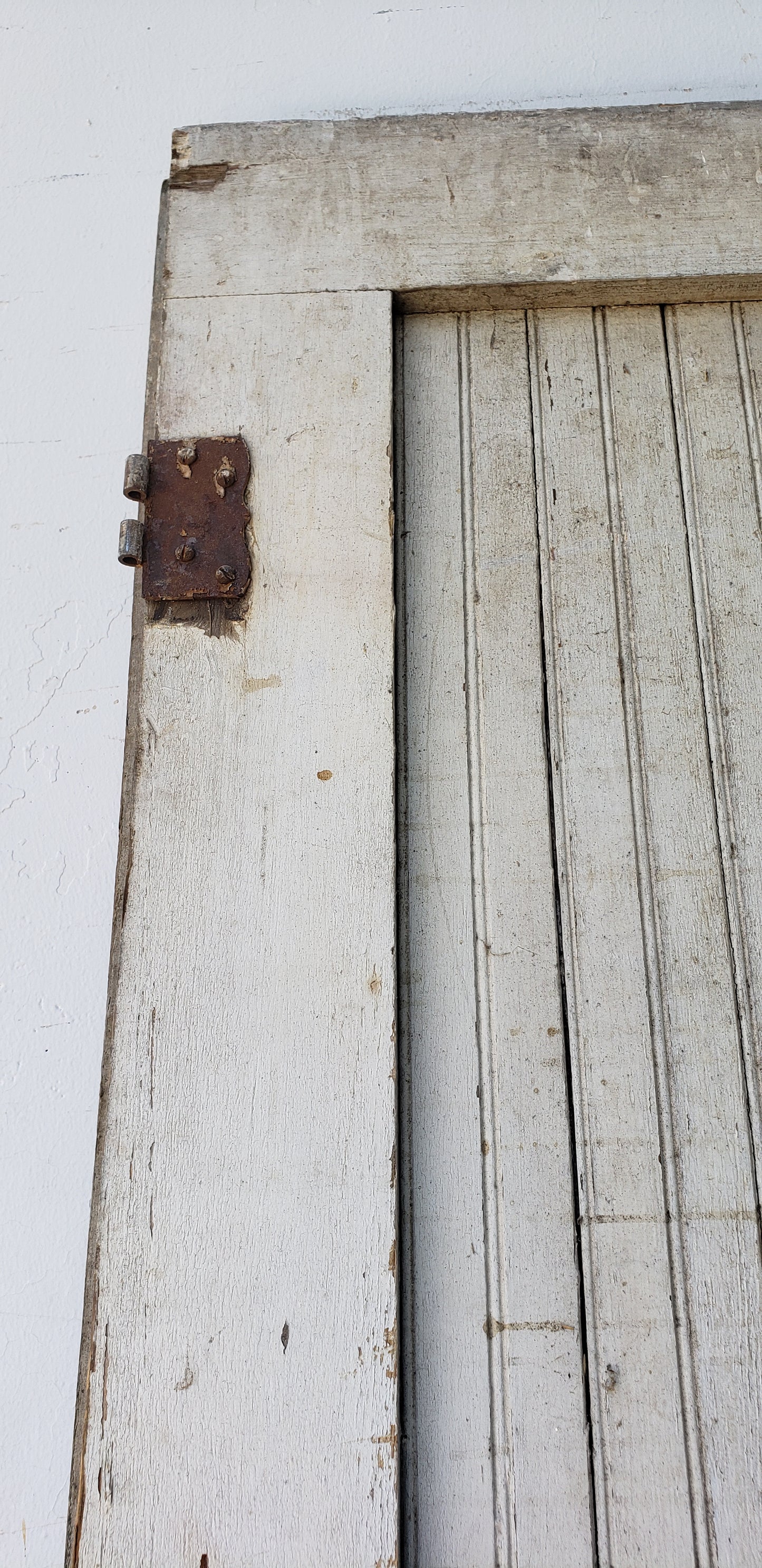 Single 2 Panel White Antique Barn Door