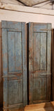 Pair of Blue Ornate Wood Carved Antique Doors