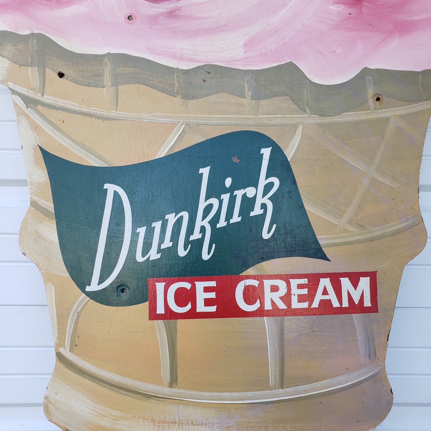 Wooden "Dunkirk" Ice Cream Sign