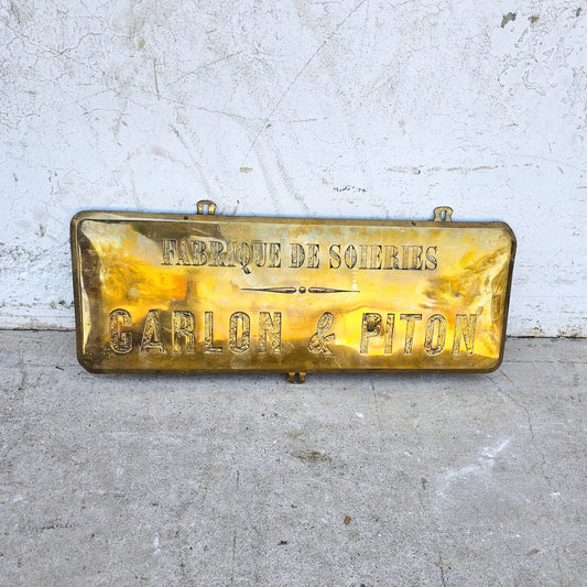 French Brass "Carlon & Piton" Store Sign