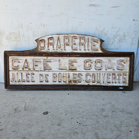 Draperie "Cafe le Goas" Wooden French Sign