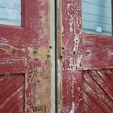 Pair of 2 Lite Painted Wood Antique Barn Doors