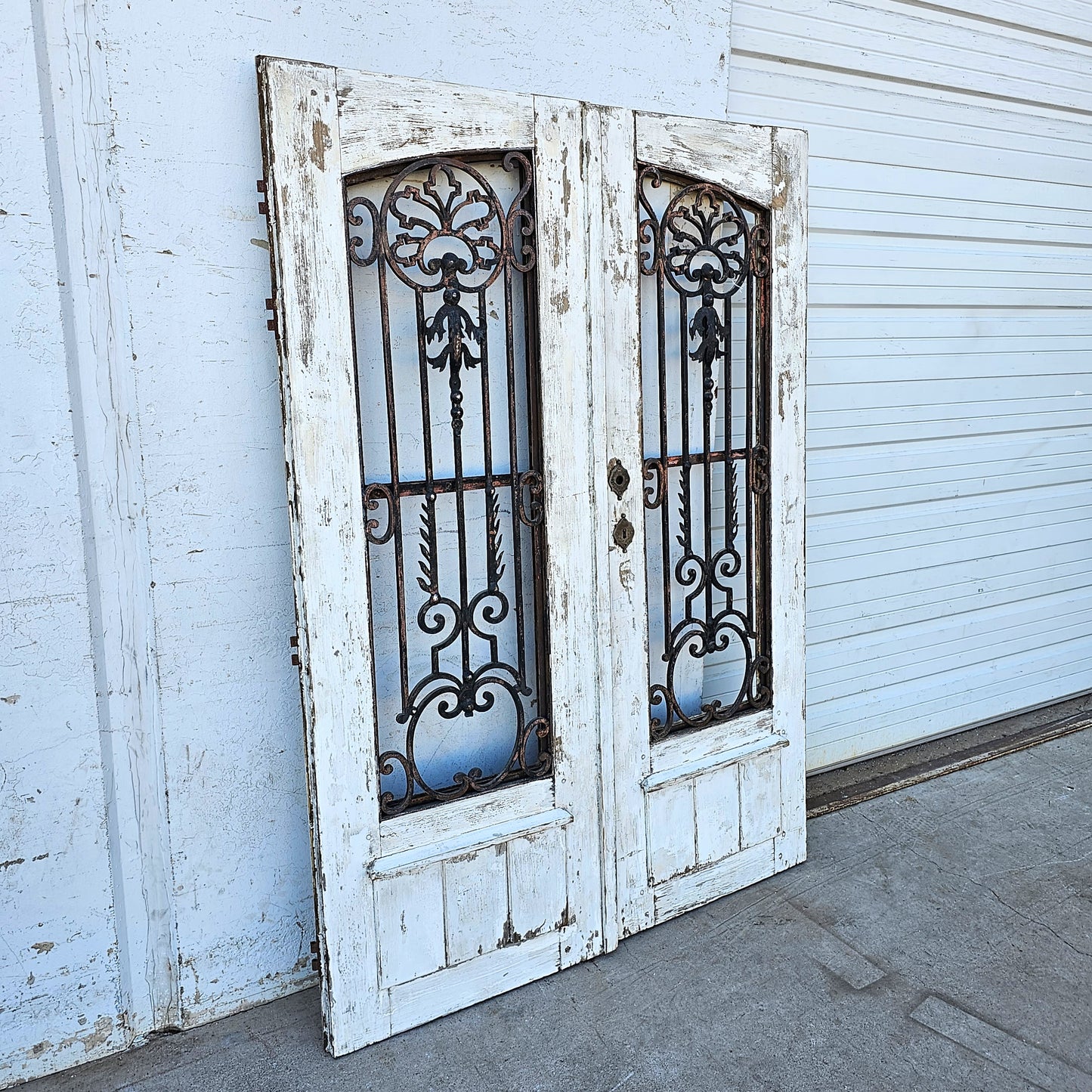 French Painted Iron and Wood Doors (No Glass)