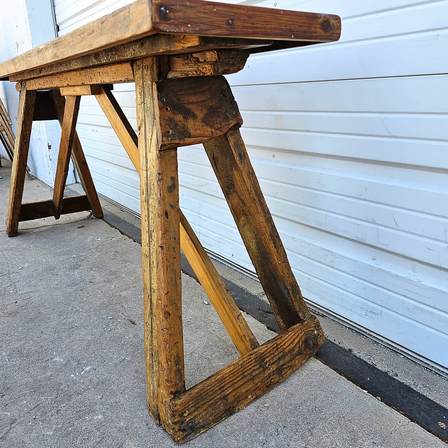 Industrial Wooden Bench