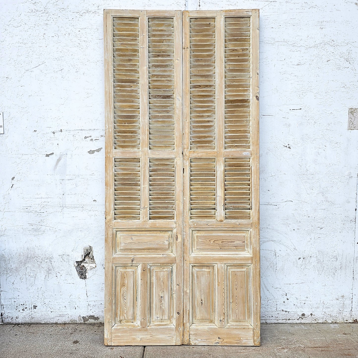 Pair of Shuttered Wood Doors w/2 Panels