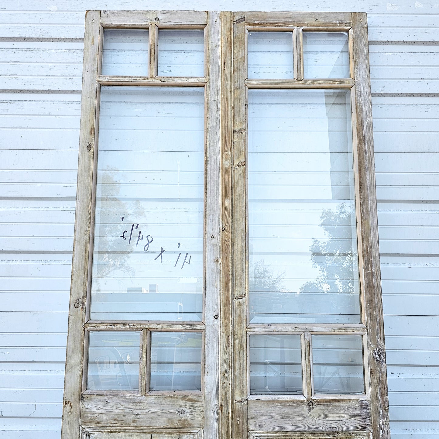 Pair of Wood Doors w/5 Glass Lites