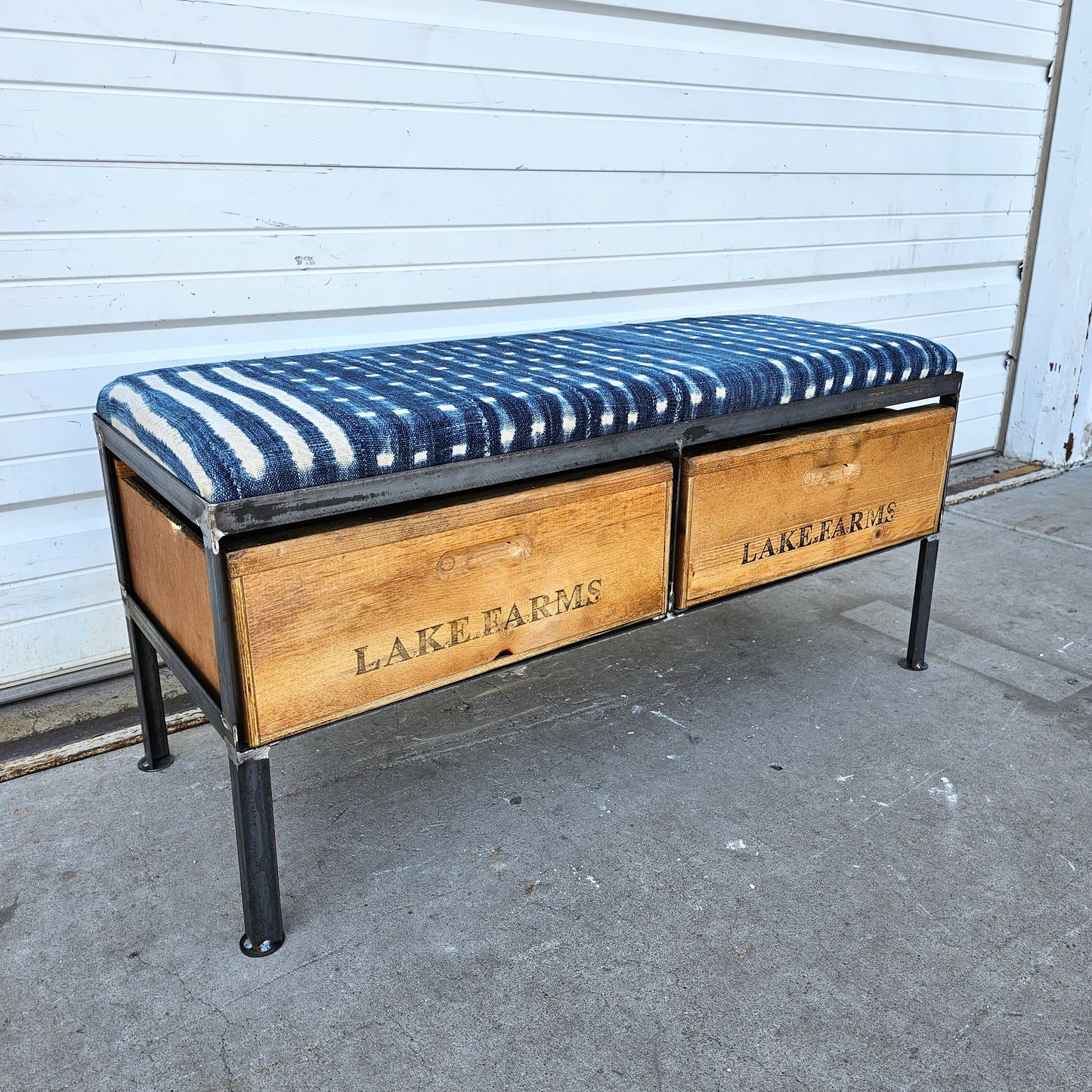 Repurposed 2 Drawer Bench with Cushion