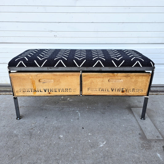 Repurposed 2 Drawer Bench with Cushion