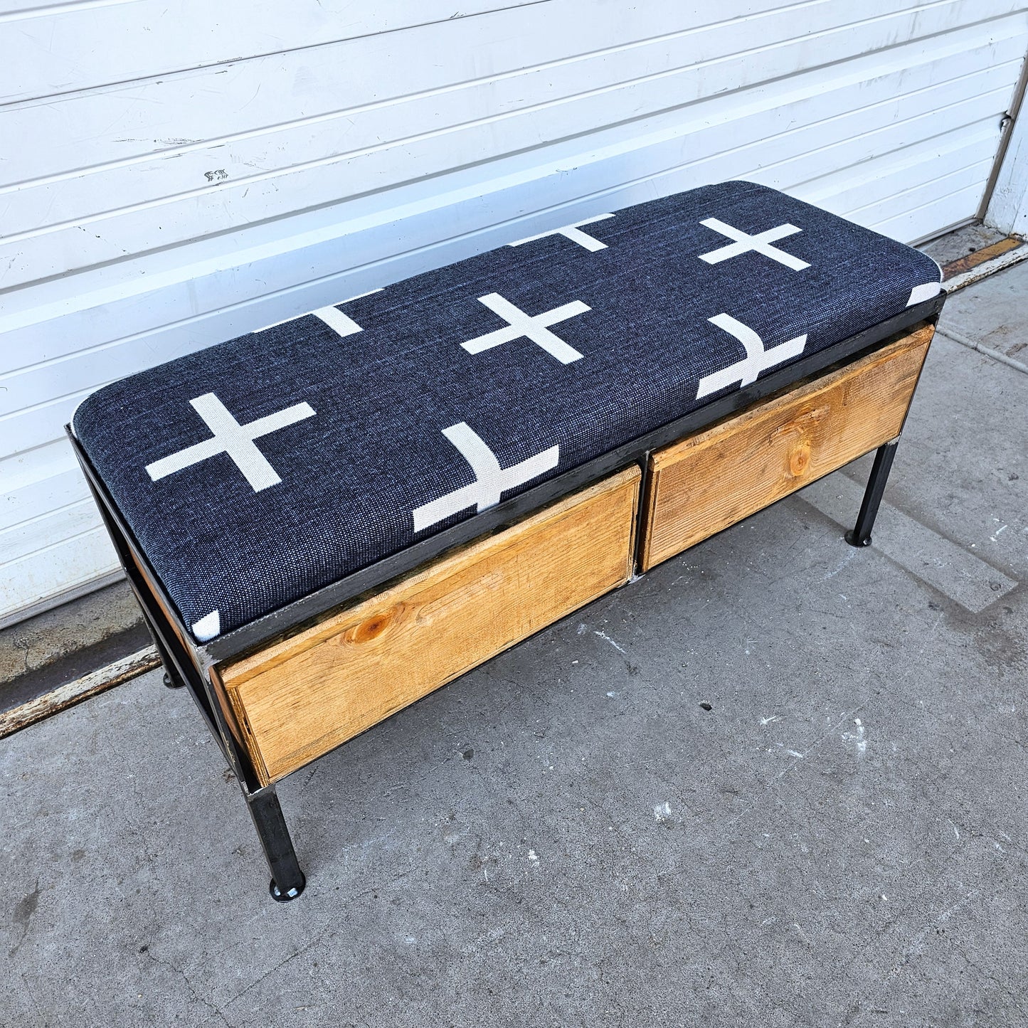 Repurposed 2 Drawer Bench with Cushion