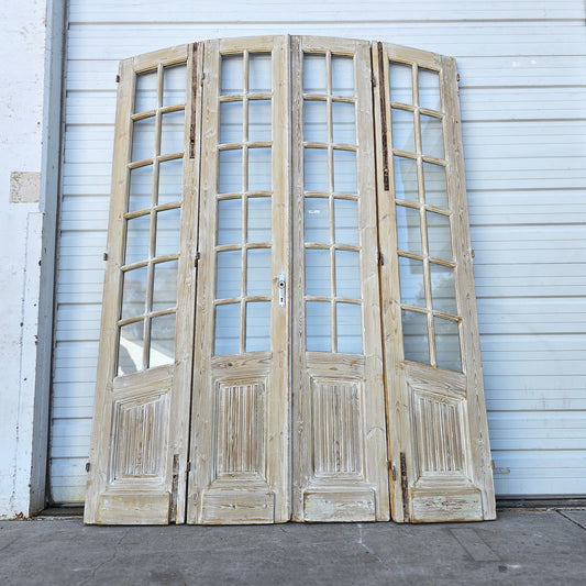 Set of 4 Washed Arched Doors w/48 Lites