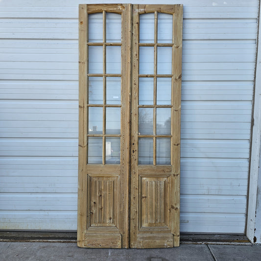 Pair of Wood French Doors w/20 Glass Lites