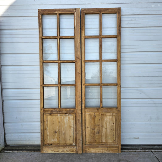 Pair of Wood French Doors w/16 Glass Lites