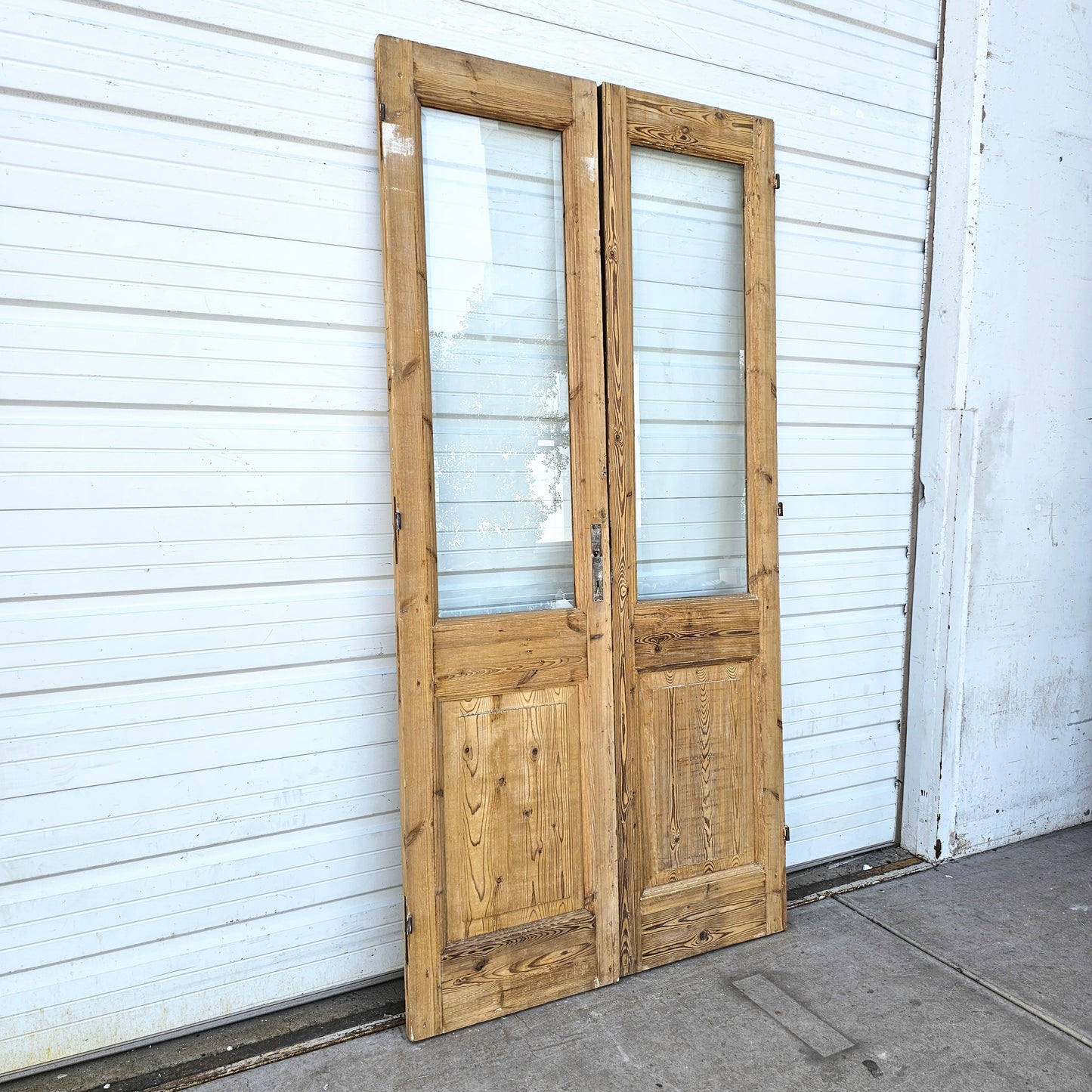 Pair of Wood French Doors w/2 Glass Lites