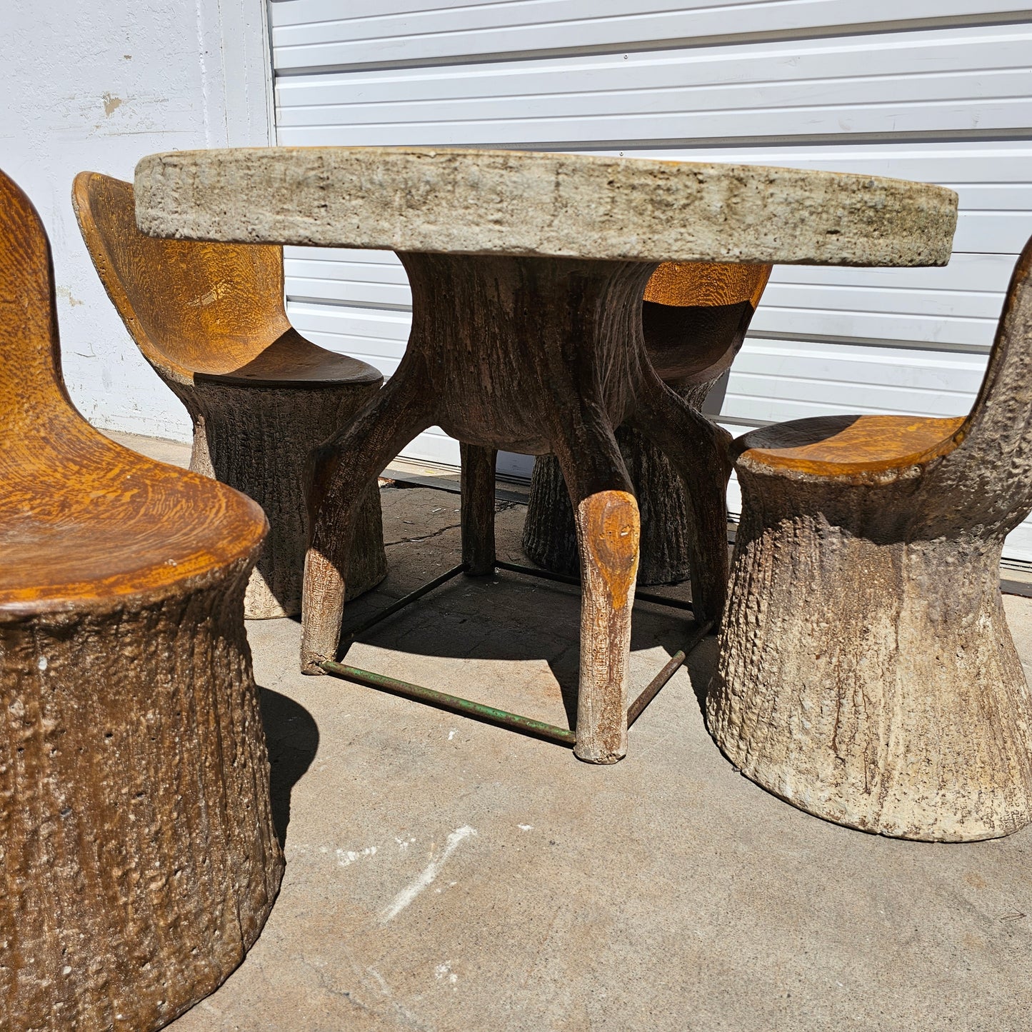 Faux Bois Table and 4 Chairs