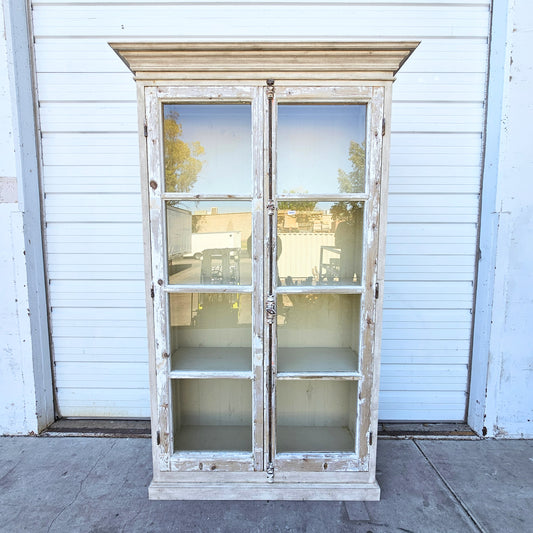 Painted Wood Display Bookcase/Cabinet