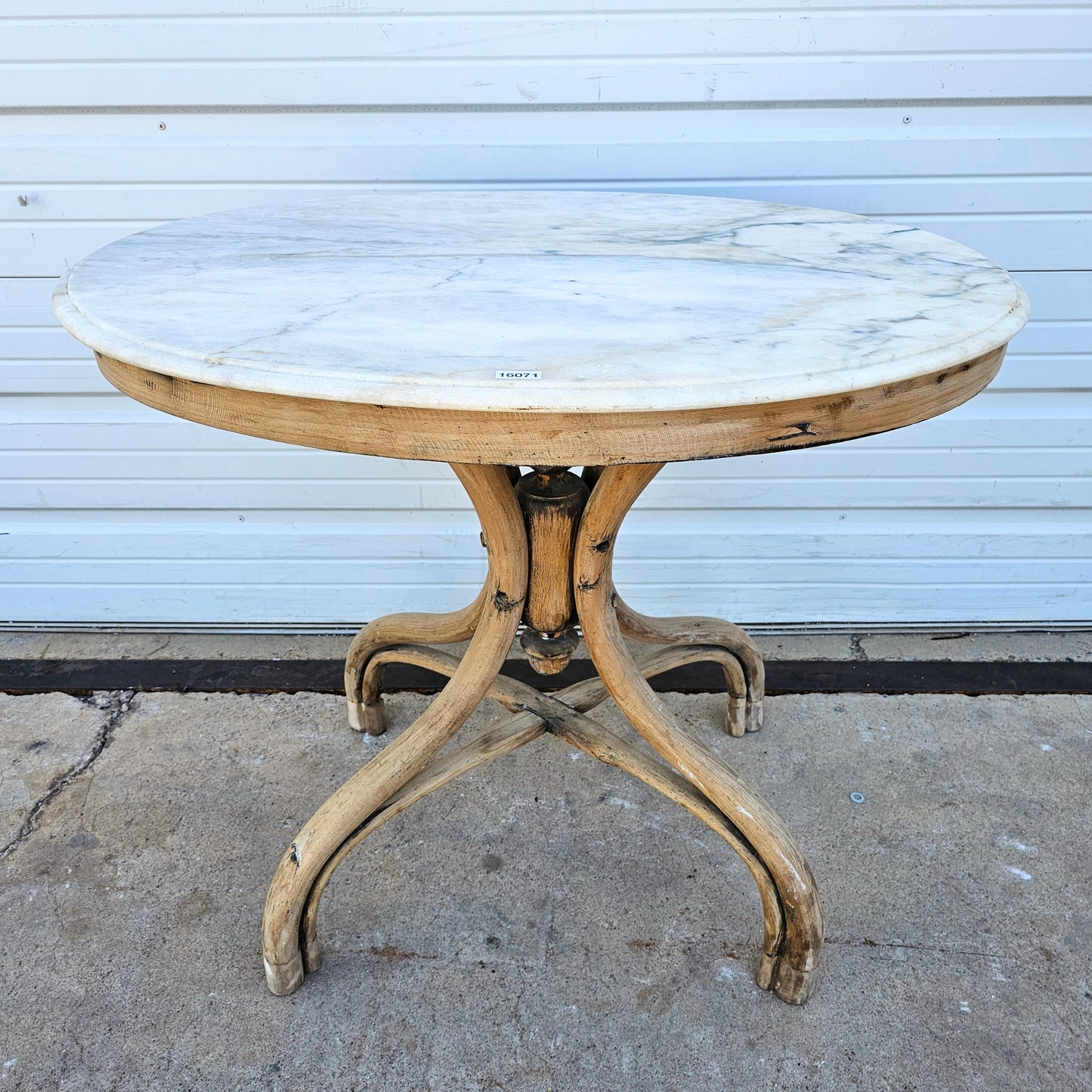 Bentwood Table w/Marble Top