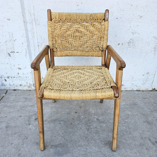 Wood Arm Chair w/Rope Seat and Back