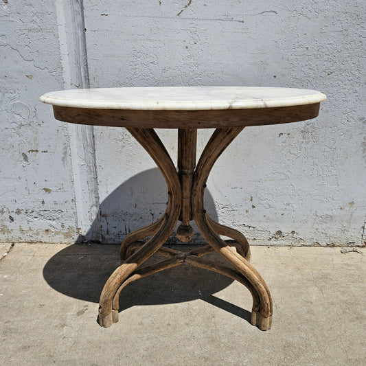 Bent Wood Table w/Marble Top