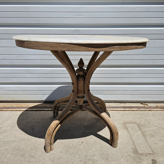Bent Wood Table w/Marble Top