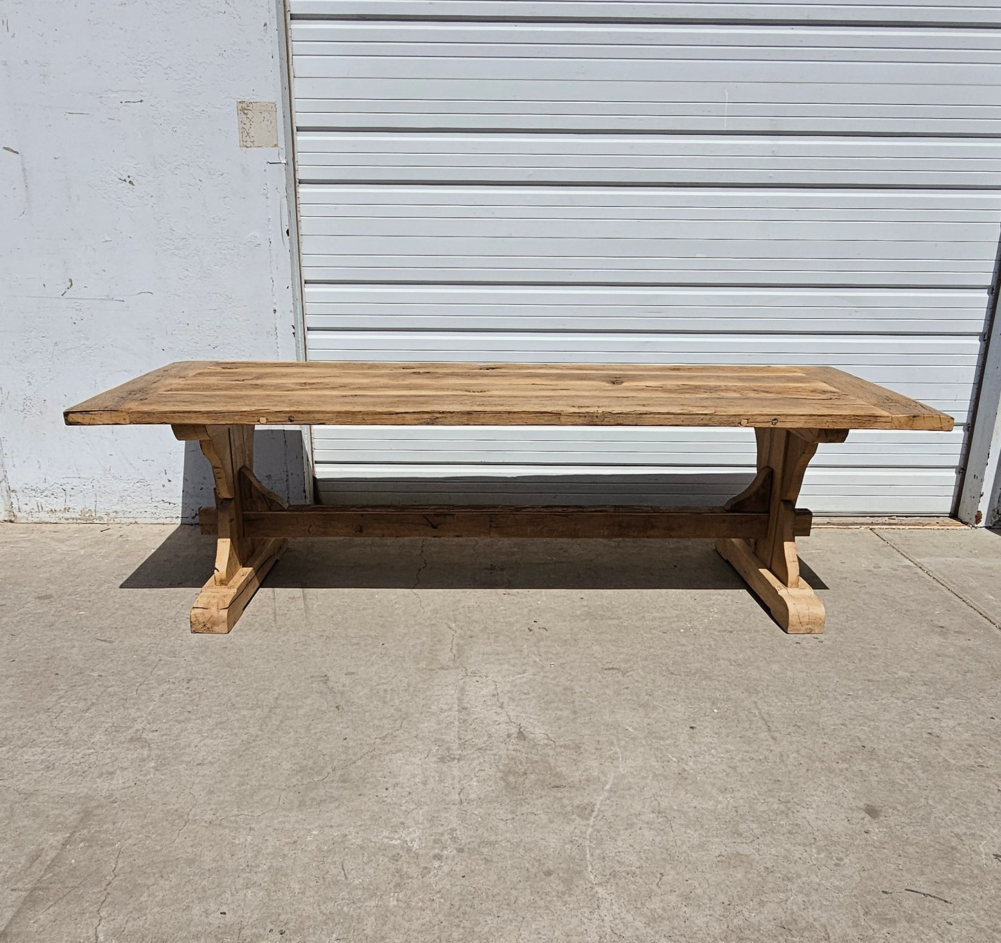 Oak Trestle Base Dining Table