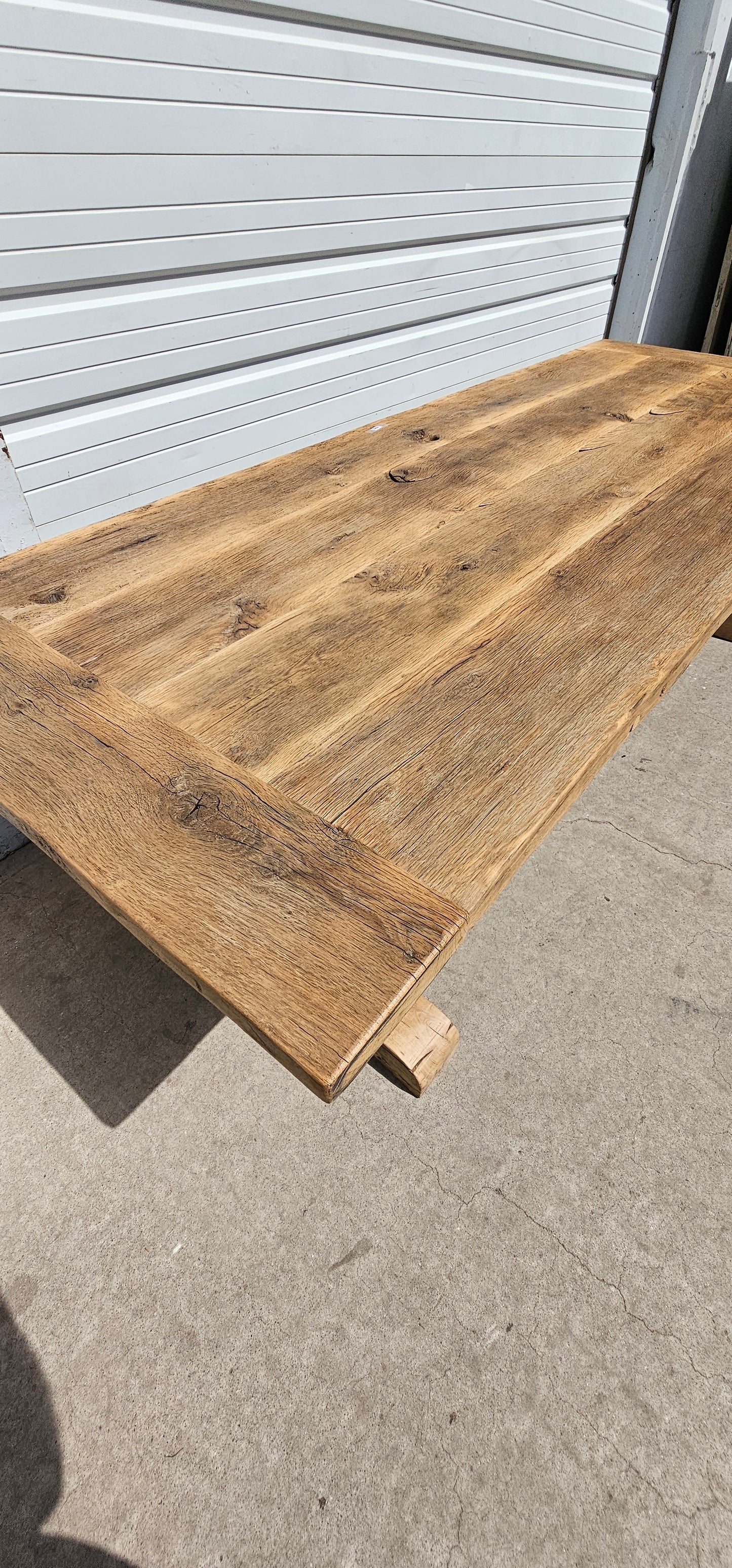 Oak Trestle Base Dining Table