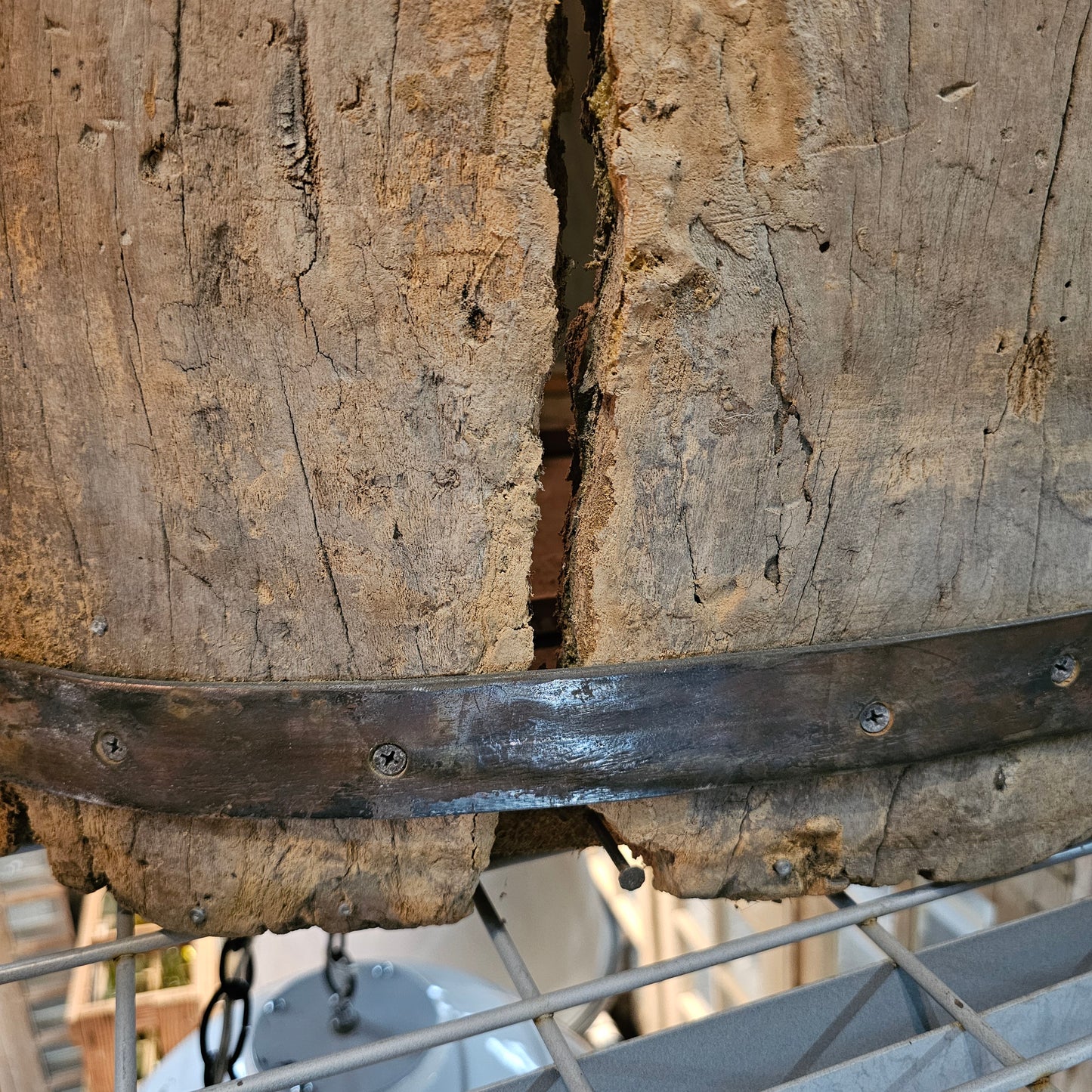 Decorative Primitive Wood Barrel Container / Planter