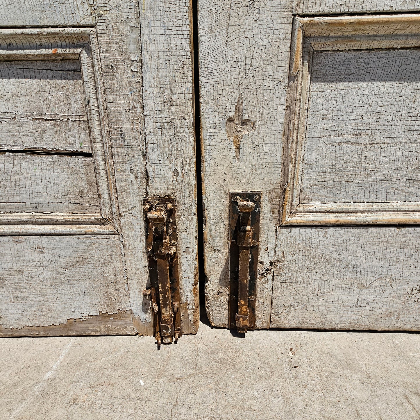 Pair of White Painted Stall Doors with 9 Glass Lites