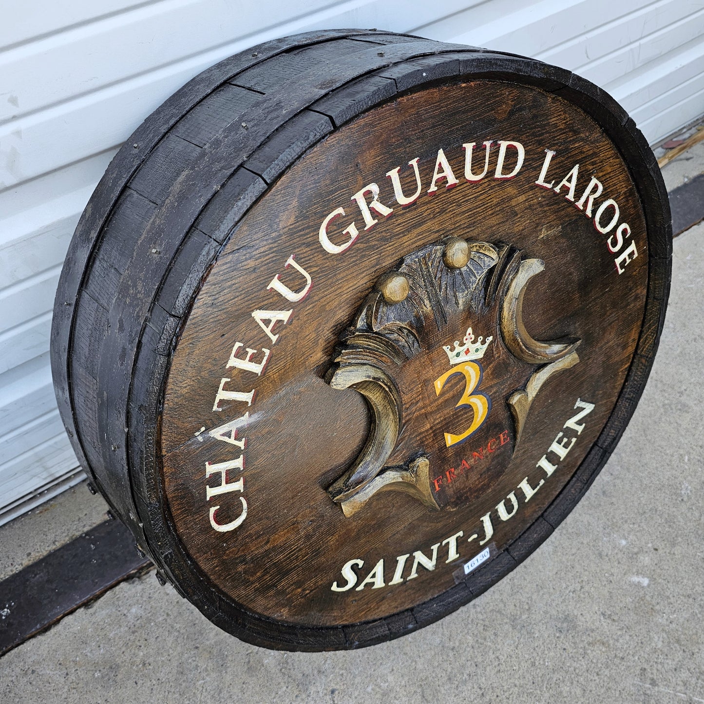 Hand Painted Chateau Grand Larose Wine Barrel