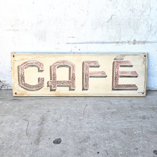 Wood French Cafe Sign