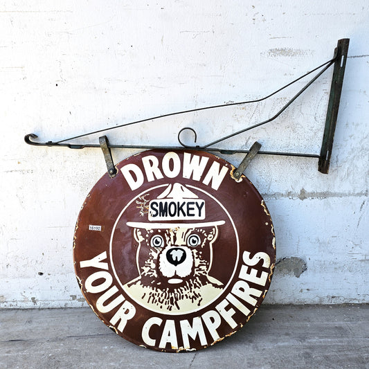 Double-Sided “Smokey The Bear” Sign on Bracket