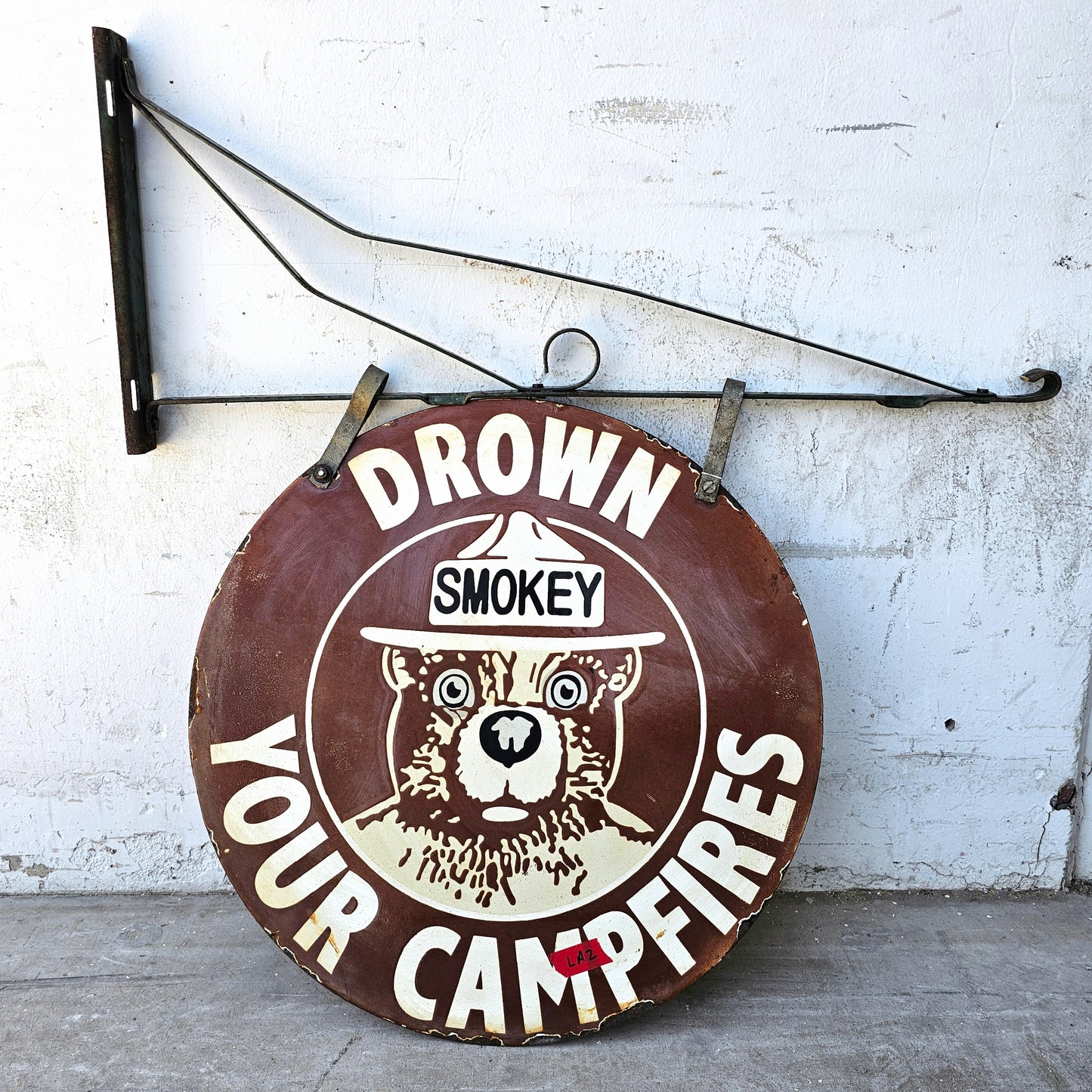 Double-Sided “Smokey The Bear” Sign on Bracket