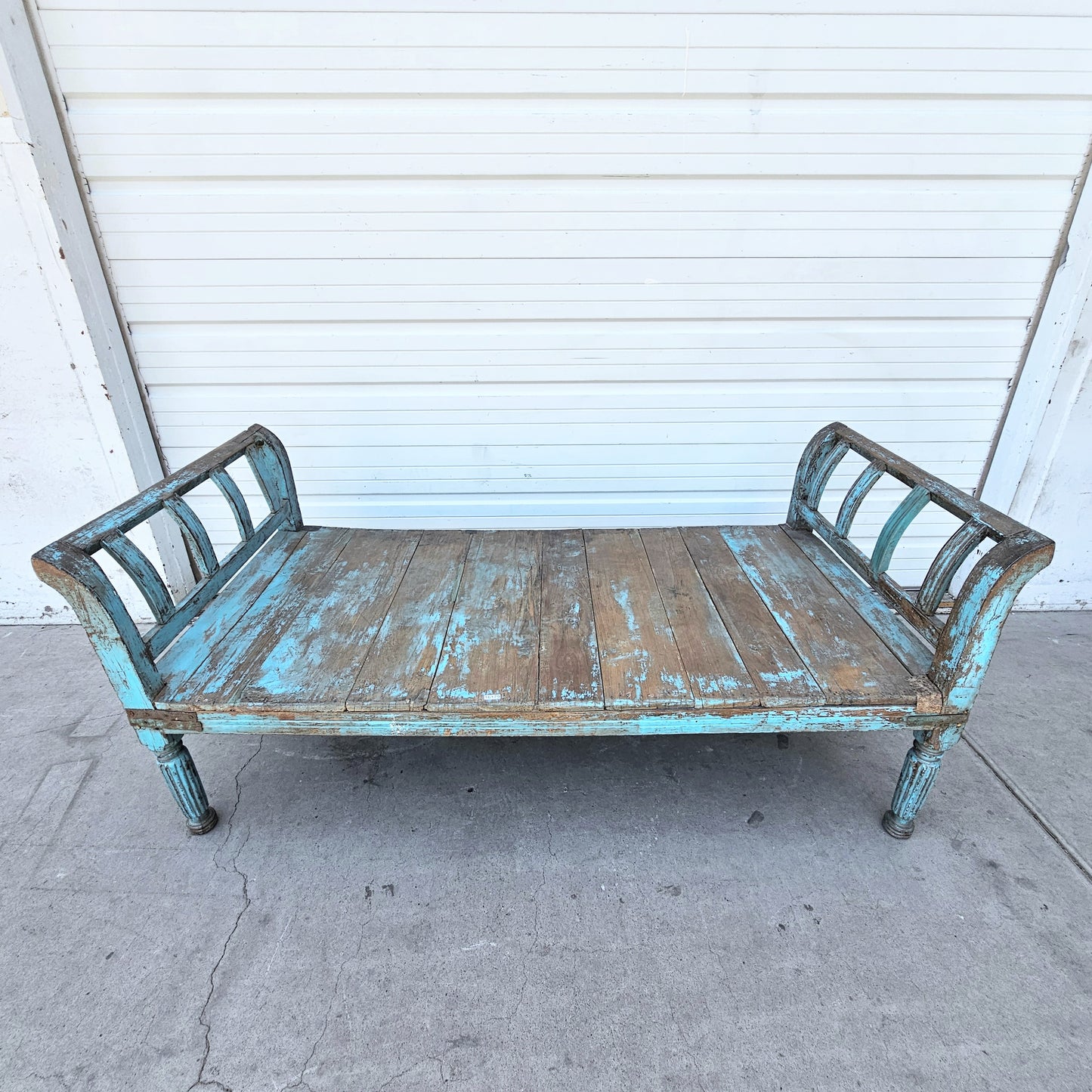 Blue Painted Wooden Daybed