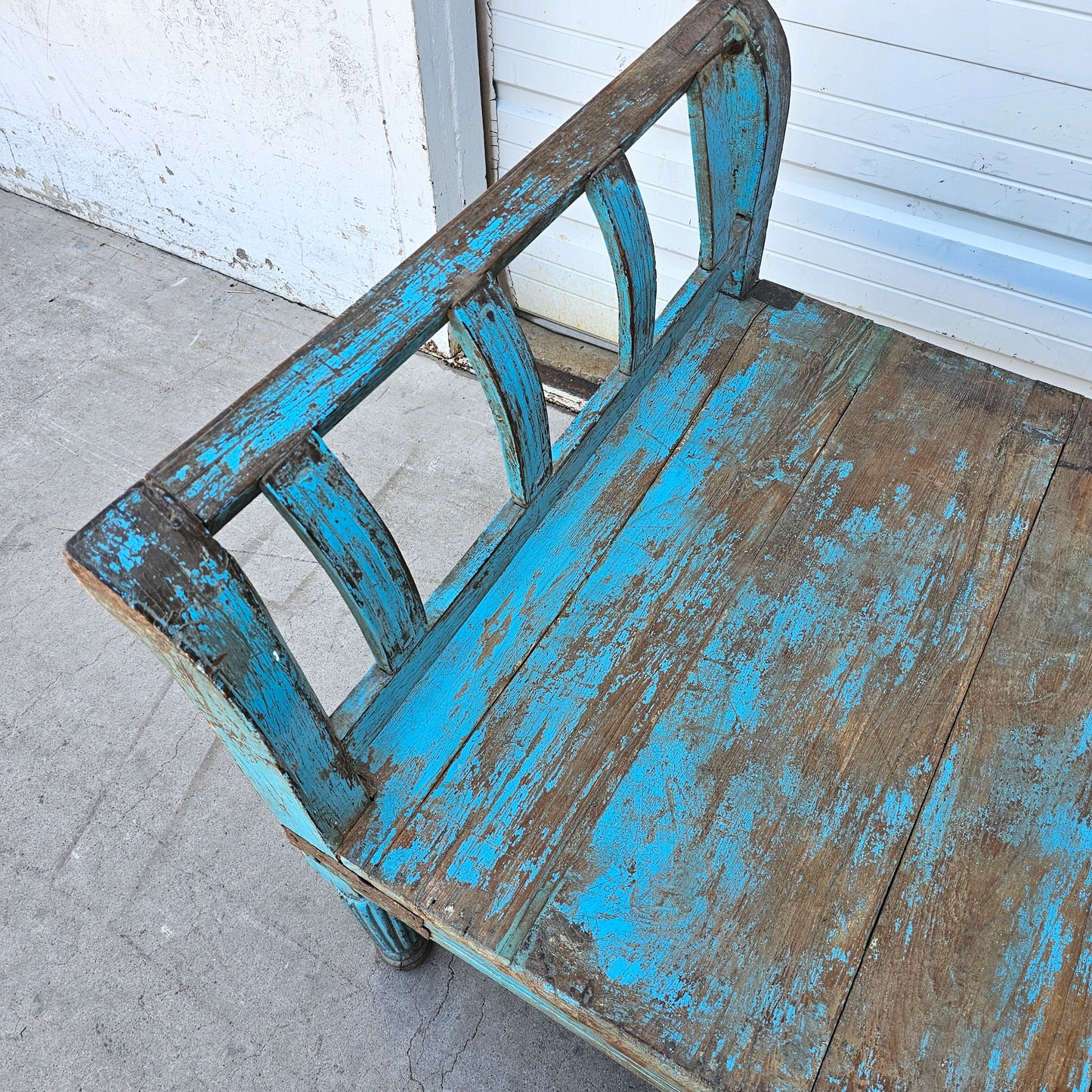 Blue Painted Wooden Daybed