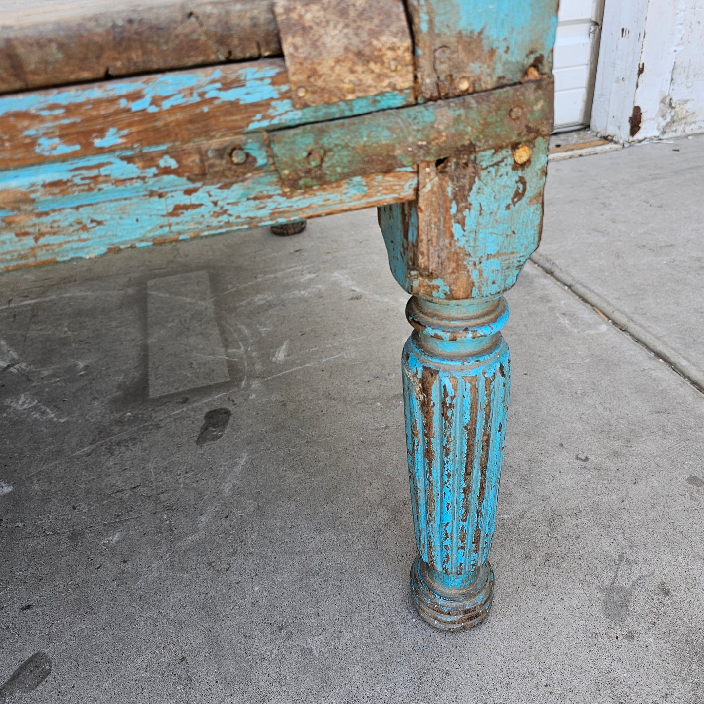 Blue Painted Wooden Daybed