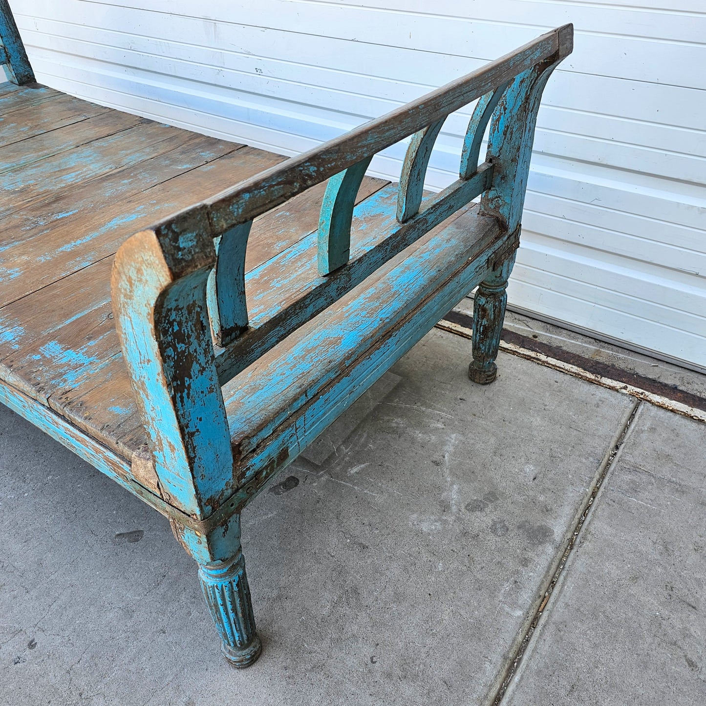 Blue Painted Wooden Daybed