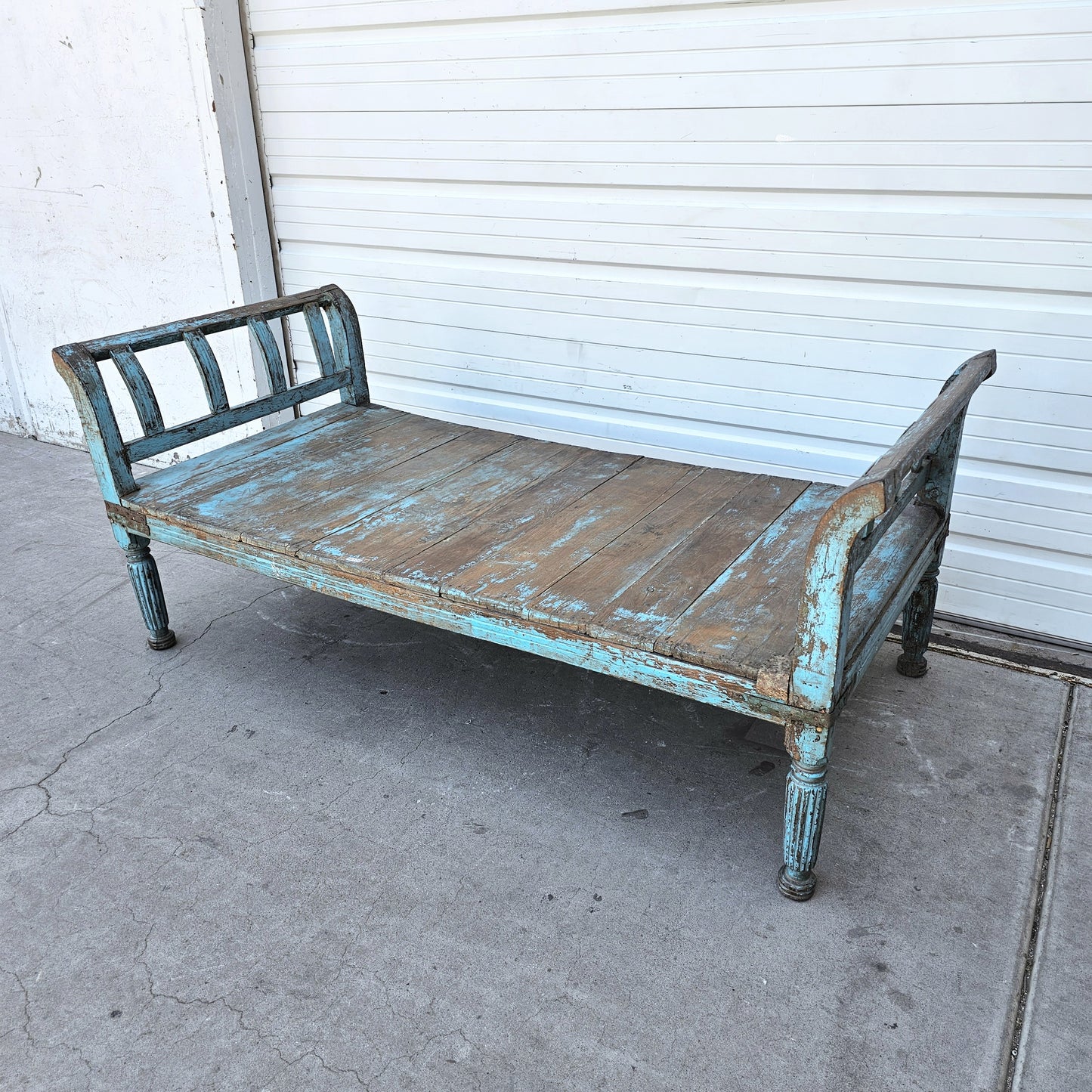 Blue Painted Wooden Daybed