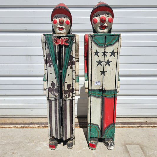 Pair of Folk Art Clown Cabinets