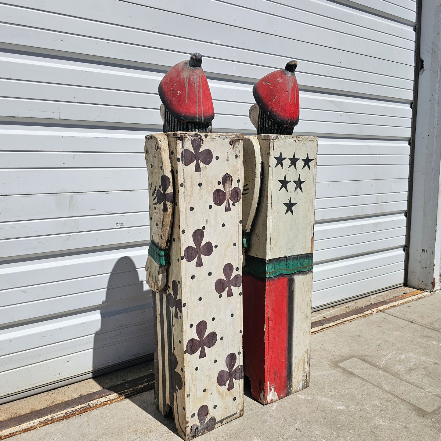 Pair of Folk Art Clown Cabinets