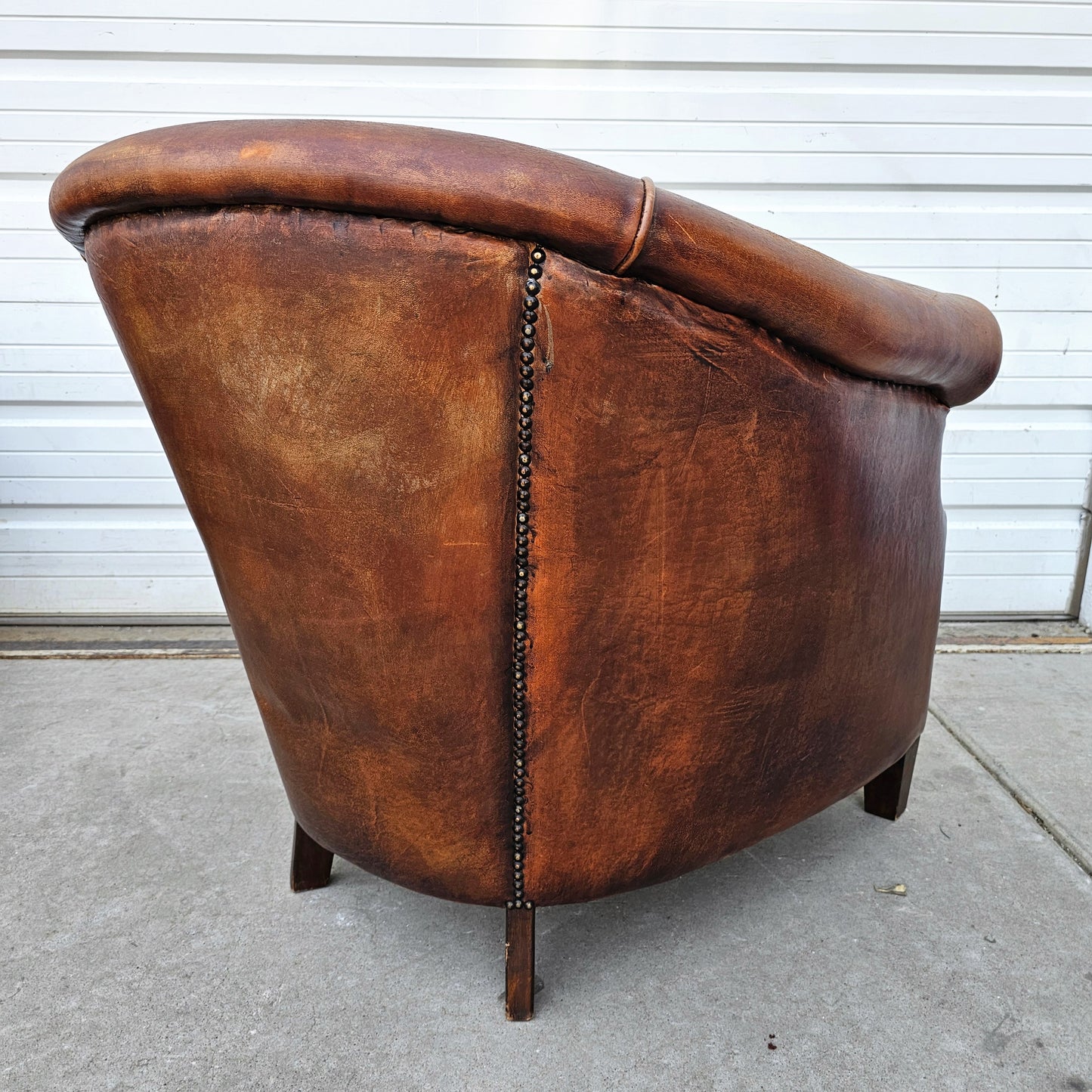 Pair of French Leather Club Chairs