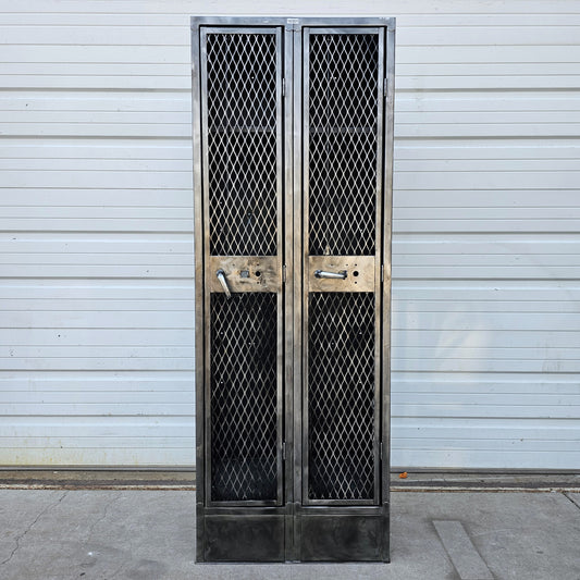 Stripped Mesh Metal Lockers