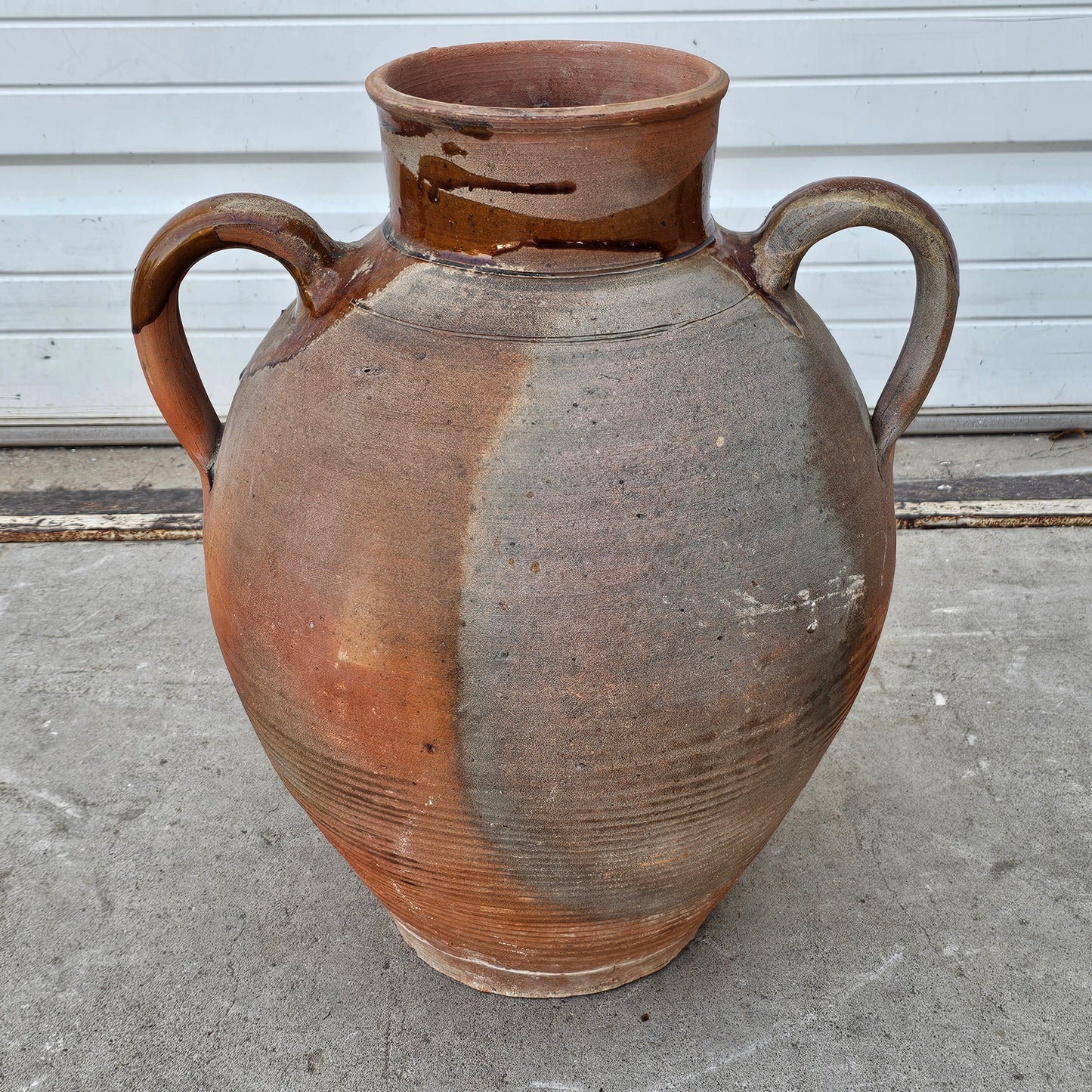 French Terracotta Amphora/Vase (burgandy)