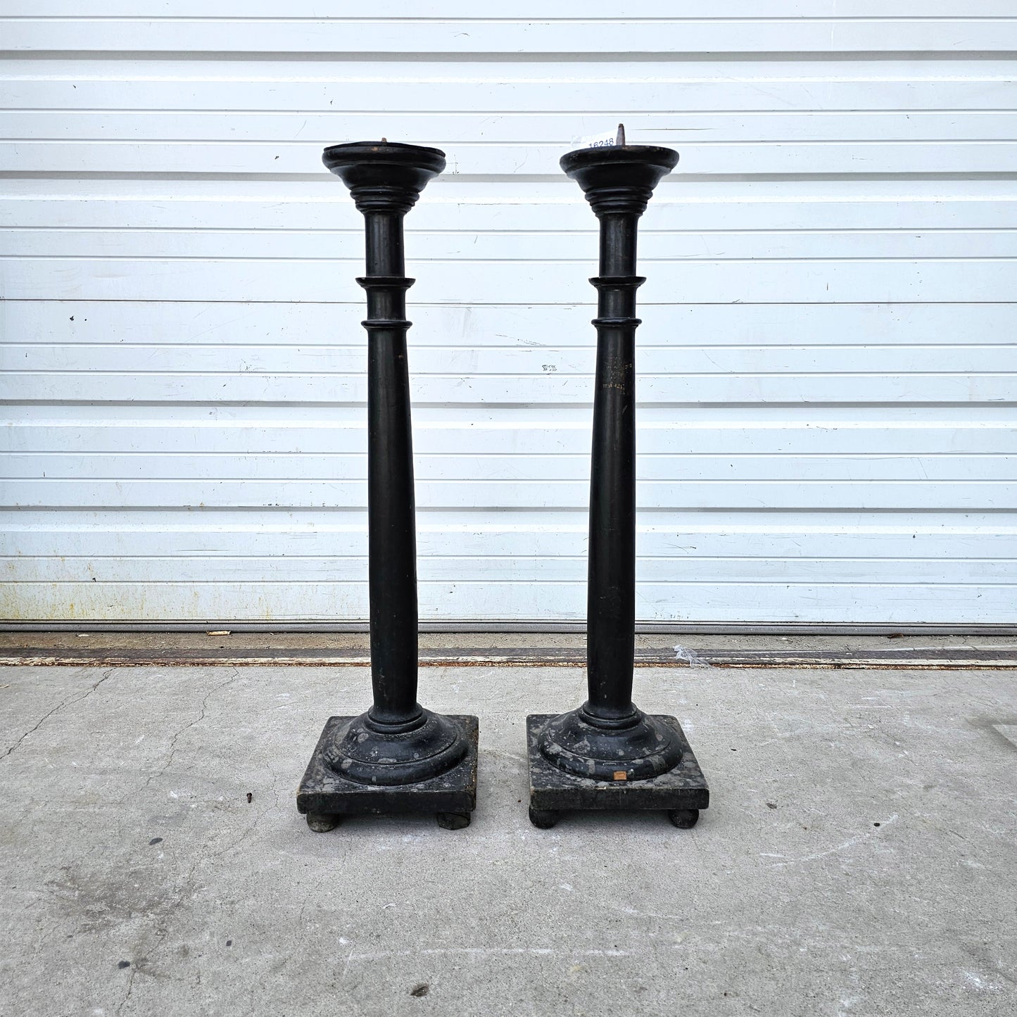 Pair of 19th C. French Wooden Candlesticks