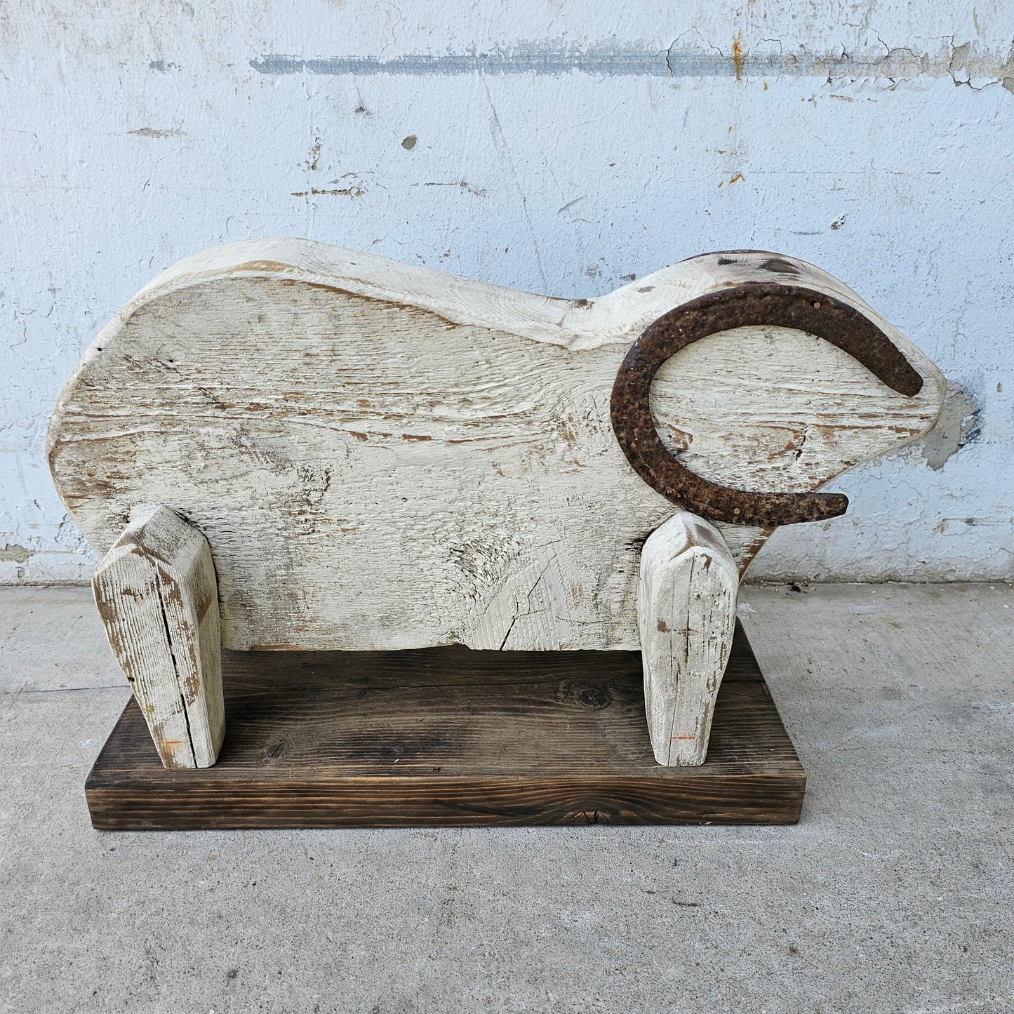 Wooden Folk Art Sheep