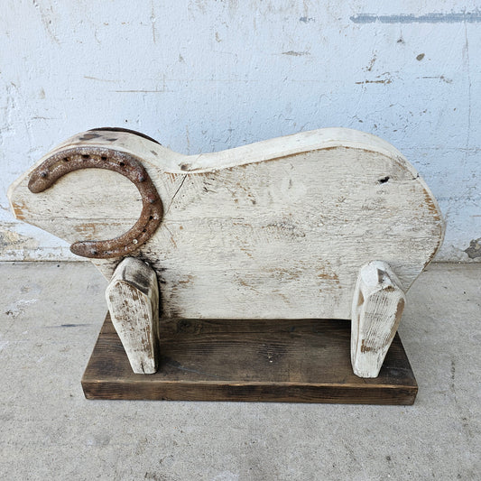 Wooden Folk Art Sheep